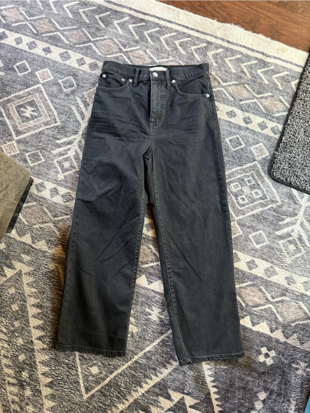 Madewell Black Denim Jeans with Branded Button